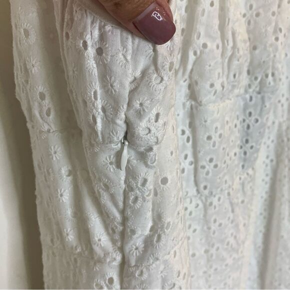 Prettylittlething Plus White Broderie Anglaise Corset MIDI Dress Size 22 - Picture 8 of 12